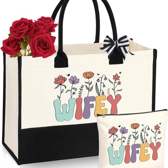 Bridal Tote Bag Canvas Large Capacity Waterproof Gifts for Bride to Be - Picture 1 of 7